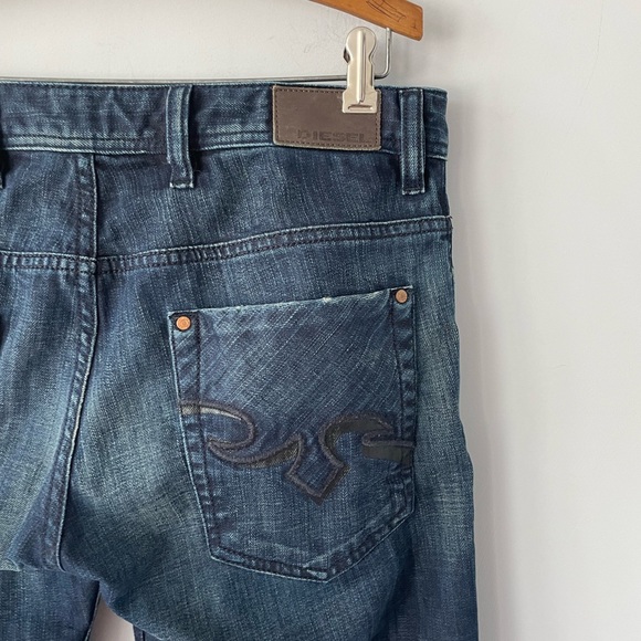 Diesel Zaghor Relaxed Bootcut 008LH Dark Blue Buttonfly Denim Jeans - Picture 6 of 13